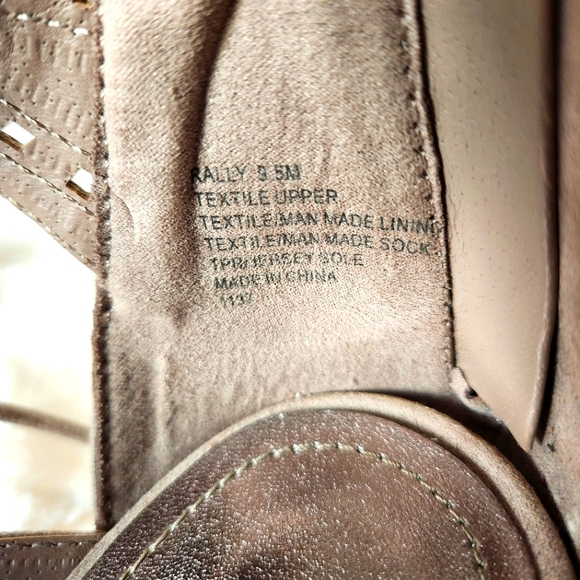 Madden Girl Rally Taupe Lace Up Wedge Peep Toe Sandals Size 9.5 - Picture 6 of 12